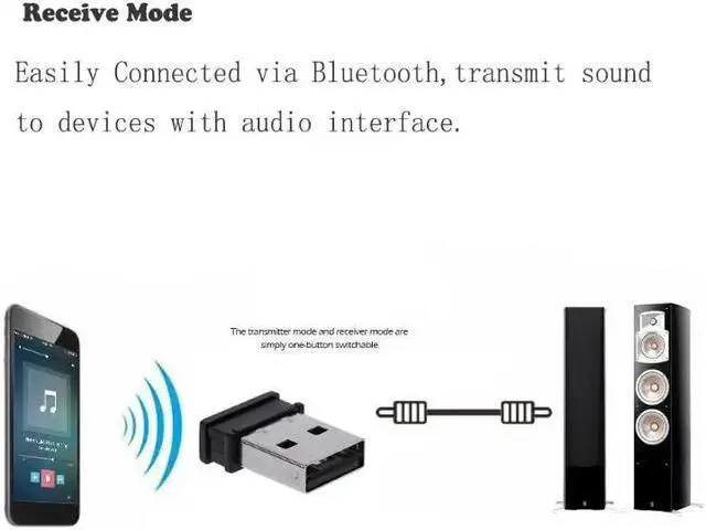 Alt view image 2 of 5 - Gamepad Bluetooth Receiver Portable USB Bluetooth Receiver Adapter for S5/S3/C8/C6/S6/T3  Game Controllers