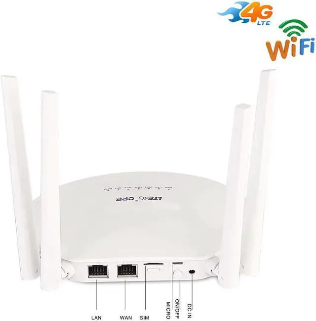 Alt view image 2 of 5 - 4G LTE Router 300Mbps Wireless CPE 3G/4G LTE Mobile Wifi Hotspot With Sim Card Slot&4Pcs External Antenna Access Points