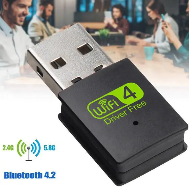 Alt view image 2 of 5 - WiFi Bluetooth Adapter Dual Band Wireless External Receiver Dongle for PC Laptop NC99