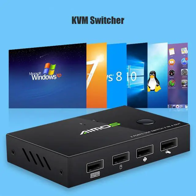 Alt view image 3 of 5 - 2 in 4 out USB2.0 Peripheral Sharing Switch Durable Practical Classic 2 PCs Sharing 4 USB Devices