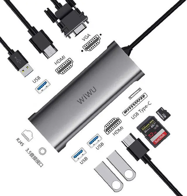 Main image of USB Hub 3.0 to  Adapter for MacBook Pro Air Multi-function Dual Type C Hub for  Android Mole Phone USB C Hub