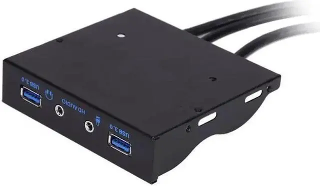 Alt view image 4 of 5 - 3.5 in Audio Front Panel HD Audio Connector Computer Splitter Adapter 4 Ports 20Pin to 2 USB Port Hub PC Floppy Expansion Cable
