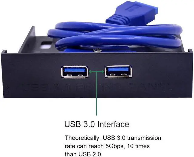Alt view image 2 of 5 - 20 Pin 2 Port USB 3.0 Front Panel USB3.0 Hub Expansion Cable Adapter Plastic Bracket for PC Desktop 3.5 Inch Floppy Bay