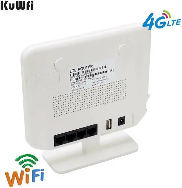 Alt view image 3 of 5 - 4G LTE CPE Wifi Router With LAN Port Support SIM Card Solt 300Mbps Portable Wireless Router With External Antennas