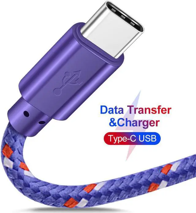 Alt view image 2 of 5 - Nylon Braided USB Type C Cable 1M 2M 3M  Sync Fast Charging USB C Cable For  S9 S10  mi9 mi8  Type-c