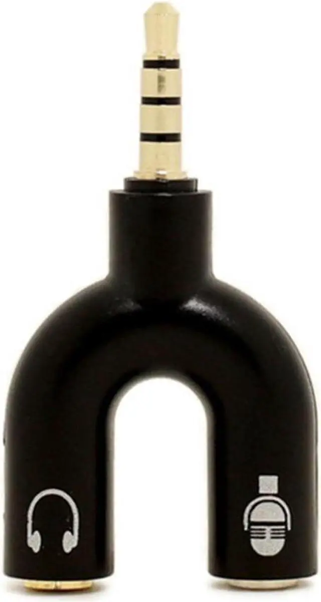 Alt view image 3 of 5 - 1PC U Type Adapter Dual 3.5 MM Headphone Plug Audio Cables Splitter Microphone 2 in 1 Swivel Connector Jack Plug Adapter