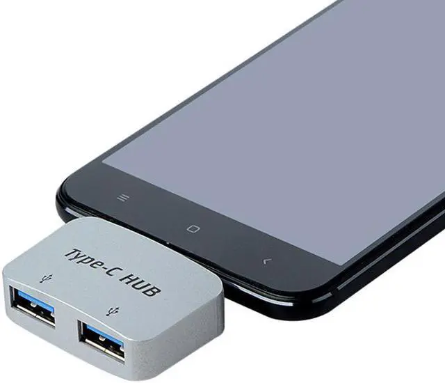 Alt view image 5 of 5 - USB3.1 Type-C to 2 Port Splitter USB 3.0 OTG Hub Plastic Adapter For Cell Phone PC Computer Tablet