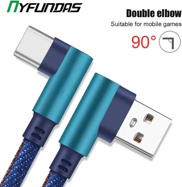 Main image of 90 Degree USB Type C Cable Fast Charging Micro USB Cable For Redmi Note 8 Pro  S10 S9 USB-C Cable 1M 2M Charger  Cord