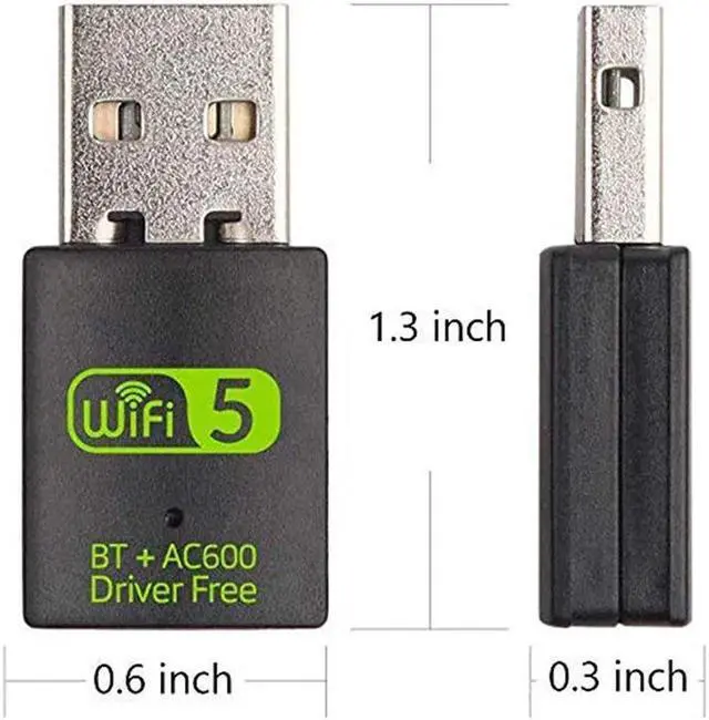 Alt view image 4 of 5 - 600Mbps USB WiFi Bluetooth Adapter Dual Band 2.4/5Ghz Wireless External Receiver Mini WiFi Dongle for PC/Laptop/Desktop