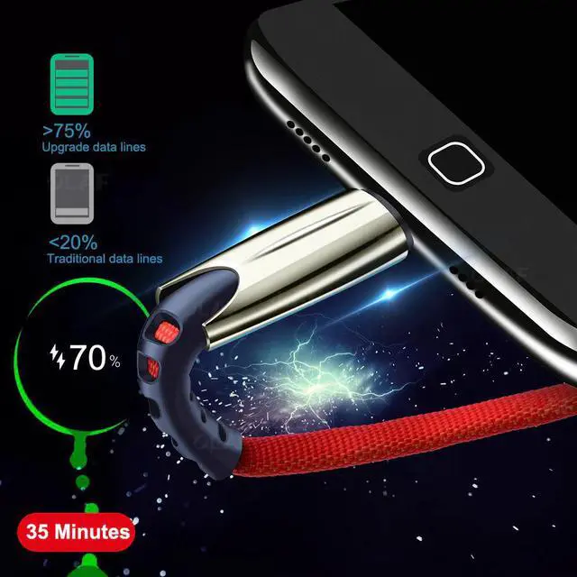 Alt view image 2 of 5 - 5A USB Type C Cable Fast Charging USB C  Cord Phone Charger For  S9 S8 Note 9 8  P20 pocophone F1 Type-C Cable