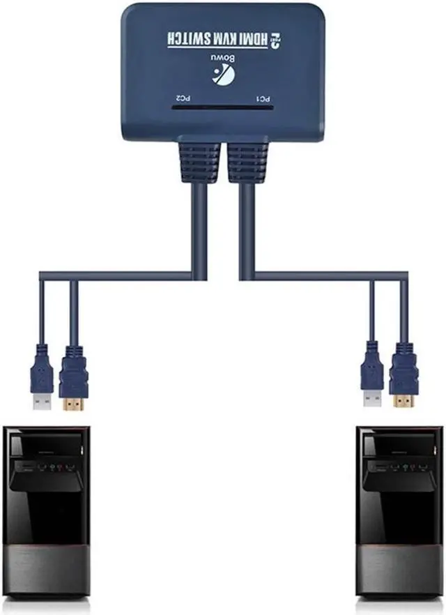 Alt view image 7 of 7 - KVM Switch Button Switcher USB Port With Cable For Monitor Keyboard Mouse Usb Manual Kvm Switch