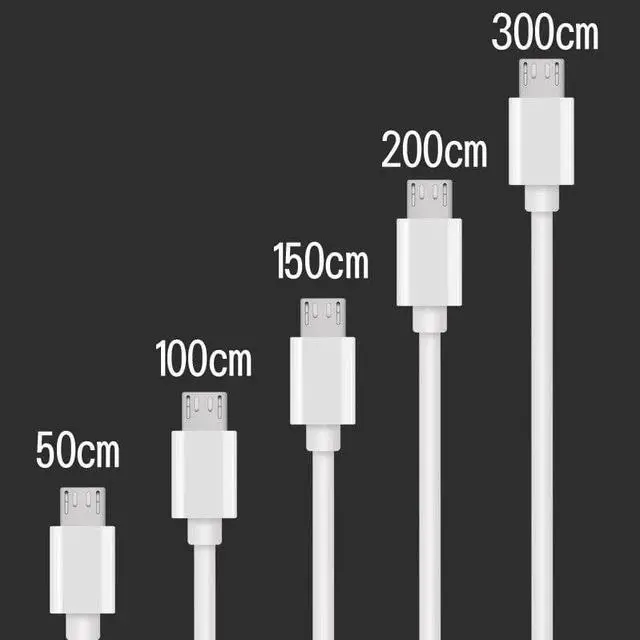 Alt view image 2 of 5 - Length Original Micro USB Type C Cable Fast Charging Cable USB-C Quick Charge 3.0 Cell Phone Cord Wire for Android IOS