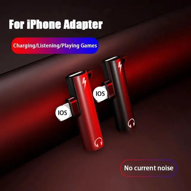 Alt view image 2 of 5 - For Lightning To 3.5mm Jack Adapter 2 in 1 Headphone Audio Music Play And Charger For  iPhone X 7 8 Plus Aux Cable Splitter