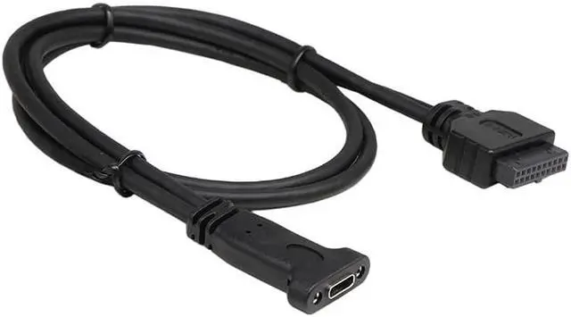 Alt view image 3 of 5 - 3.0 20 Pin to C Front Panel Header Cable, 3.0 20 Pin Female to Type C Female Panel Mount Extension Cable
