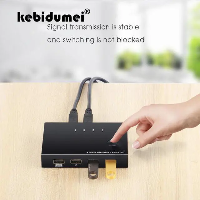 Main image of USB Switch KVM Switch USB 2.0 Printer Box 4 In 4 Out Computer Peripherals KVM Switches for PC Moniter USB Sharing Box