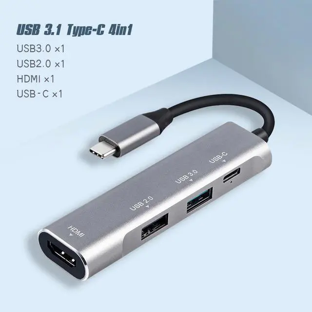 Alt view image 2 of 5 - Thunderbolt 3 USB C Hub 4 in 1 for Dex Type-C to PD USB 3.0 2.0 4K*2K/60HZ Docking Station for macbook switch