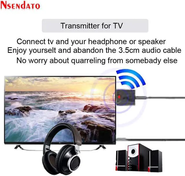 Alt view image 5 of 5 - Wireless Bluetooth 5.0 Audio Receiver Transmitter Mini USB 3.5mm 2 in 1 Stereo Bluetooth Resiver Adapter for TV Computer Car AUX