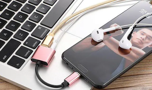 Alt view image 3 of 5 - 1pc New Universal USB C Fast Audio Convertor Headphone Jack Type-C To 3.5 Mm Adapter 2 In 1 Charging Cable For  6/ Note3