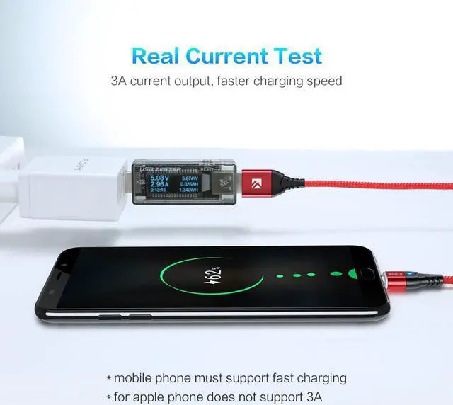 Alt view image 2 of 5 - Magnetic Micro USB Type C Cable For iPhone 11 7 Lighting Cable 3A Fast Charging Wire LED Phone Magnet Charger  Cabo