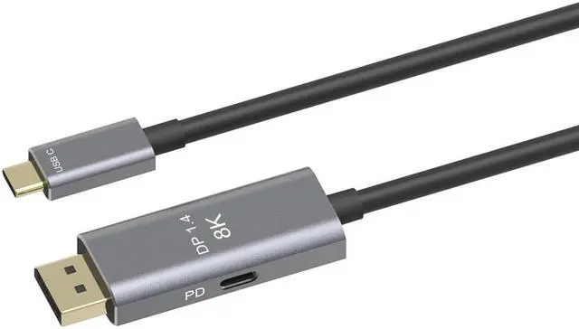 Alt view image 4 of 5 - C to DisplayPort 1.4 with 8k speed Adapter Cable Dual Mode Type C to DP 8K@60Hz 4K@144Hz with PD