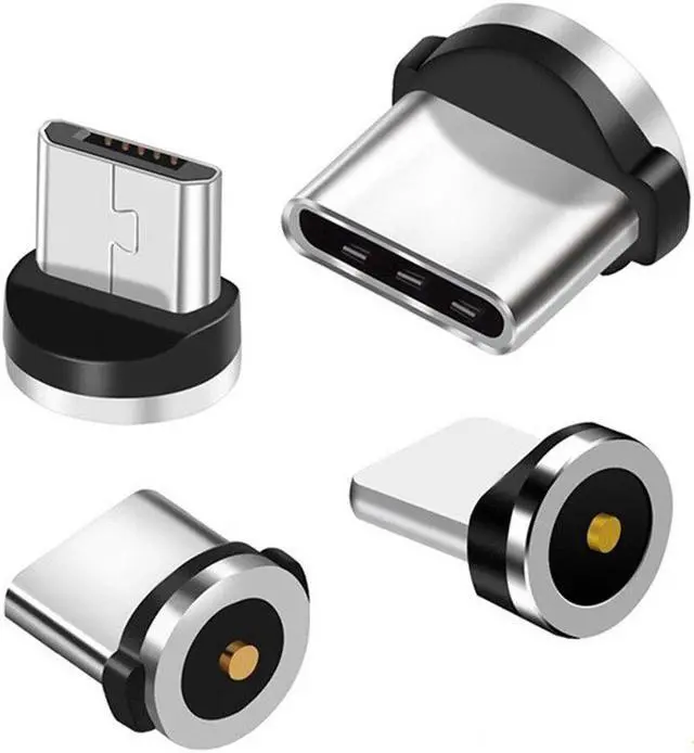 Alt view image 5 of 5 - 5pcs 360 Degree Rotation  Transfer Converter Charging Cable Adapter Durable Magnetic Tips Micro USB Replacement Parts