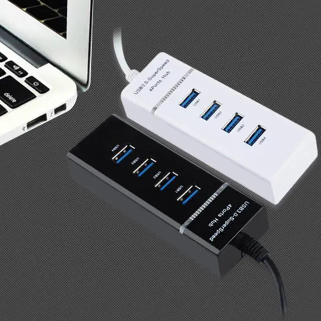 Alt view image 3 of 5 - Hub 3.0  Splitter Multi  3.0 Hub Multiple 4 Port Hub Splitters Use Power Adapter Computer Accessories Hub For PC