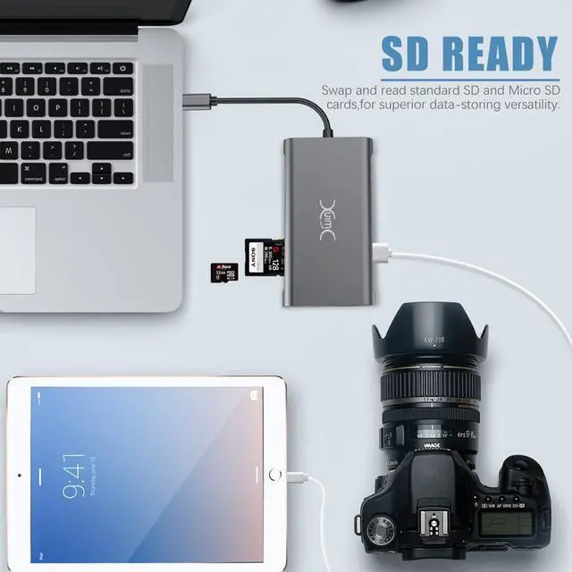 Alt view image 5 of 5 - Y USB C Hub 11 in 1 Multi HDMI RJ45 VGA USB HUB 3.0 Adapter Dock for Macbook Pro Card Reader USB Splitter Type C USB HUB