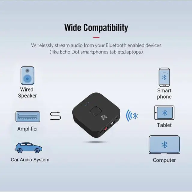 Alt view image 4 of 5 - Bluetooth 5.0 4.2 Audio Receiver For Car Computer Wire Speaker Home Stereo AptX LL RCA NFC 3.5mm Jack Aux Audio Adapter