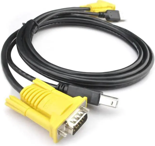 Main image of 1.5M USB KVM Switch Cable USB2.0 15Pin VGA Male to Male USB A to USB B Cord Cables PC Computer Printer Monitor Adapter Converter