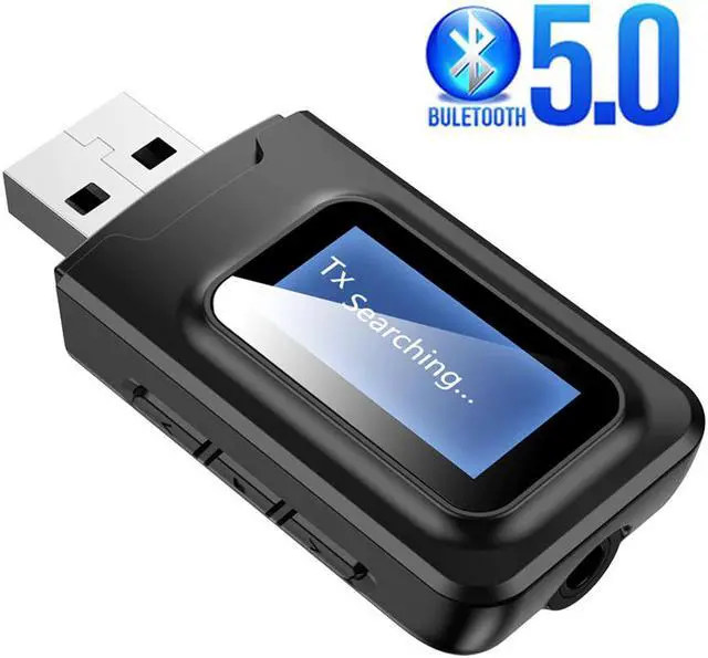 Main image of Bluetooth 5.0 Receiver Transmitter LCD Display 3.5 3.5mm AUX Jack 2In1 USB Bluetooth Dongle Wireless Audio Adapter for Car PC TV