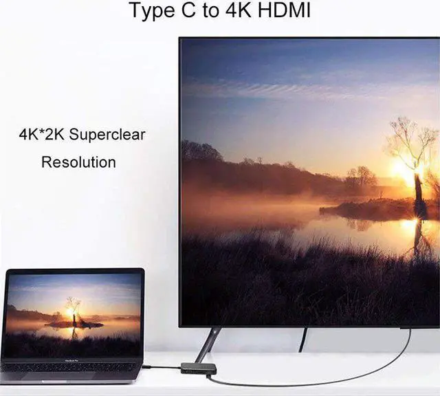 Alt view image 5 of 5 - C HUB USB C to  4K VGA DP DVI Convertor USB C to DisplayPort 4K 60HZ VGA DVI Adapter for Macbook Dell Thunderbolt Dock