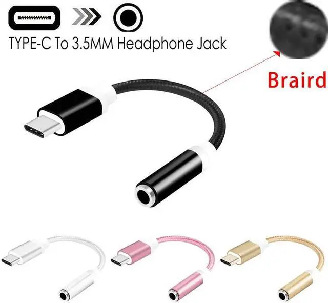 Alt view image 2 of 5 - To 3.5mm Jack Converter Earphone Audio Adapter Cable Type USB C To 3.5 Mm Headphone Aux Cable for  P20 Lite Mate 20