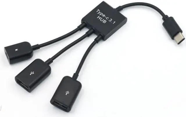 Alt view image 2 of 5 - 3 In1 Type-C Male To Female Micro OTG USB Port Game Mouse Keyboard Adapter  Cable For Android Phone Tablet PC USB Flash Disk
