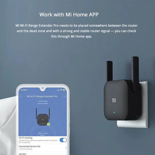 Alt view image 2 of 5 - WiFi Repeater Pro Signal Amplifier 300Mbps WiFi Router Home Office 2.4G Wi-Fi Range Extender 2 Antenna Mi Wireless Router