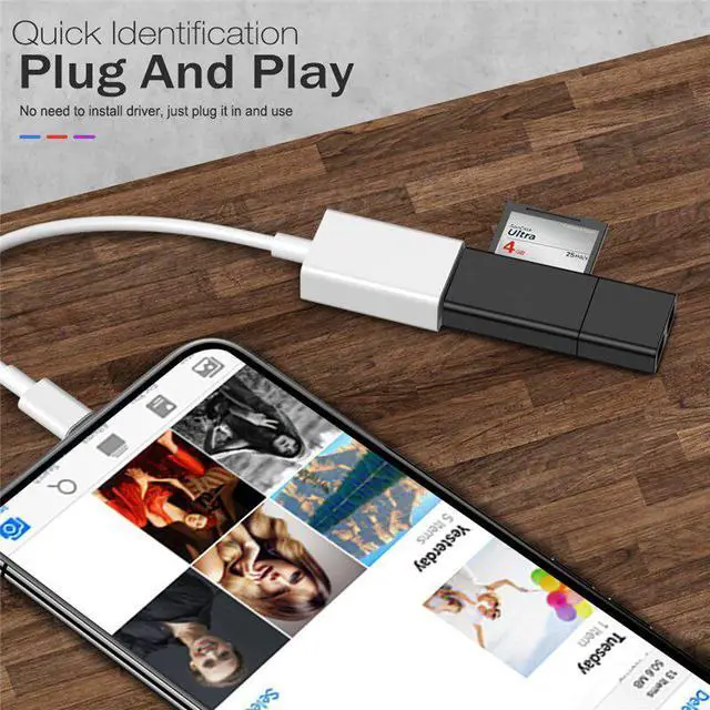 Alt view image 2 of 5 - for Apple to USB 3.0 Camera Reader Adapter for lightning iOS 13 Connector Kit  Cable For IPhone 5 6 7 8 X 11 iPad 3 4