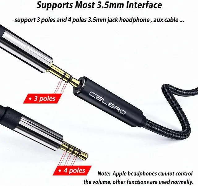 Alt view image 3 of 5 - C 3.5mm Aux Adapter USB C to 3.5mm Headphone Jack Aux Audio Cable for  S20 Ultra Note 20 10 Plus  Mi 10 9 Pro