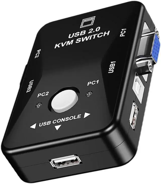 Main image of VGA Switcher 2 Port VGA Video Switch Box USB Switch Box Durable Converter With Keyboard Mouse for KVM LCD PC Video Comput