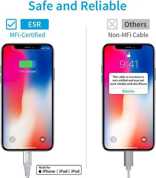 Alt view image 5 of 5 - 30W PD Cable USB C to Lightning MFi Certified Fast Charging Cable for iPhone 11 Pro X XR XS Max Type C  Cable for iPad