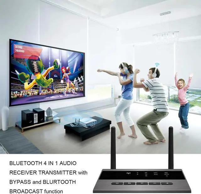 Alt view image 4 of 5 - Broadcast 80m Aptx HD Low Latency Bluetooth 5.0 Audio Transmitter Receiver Bypass SPDIF AUX RCA Wireless Adapter TV PC