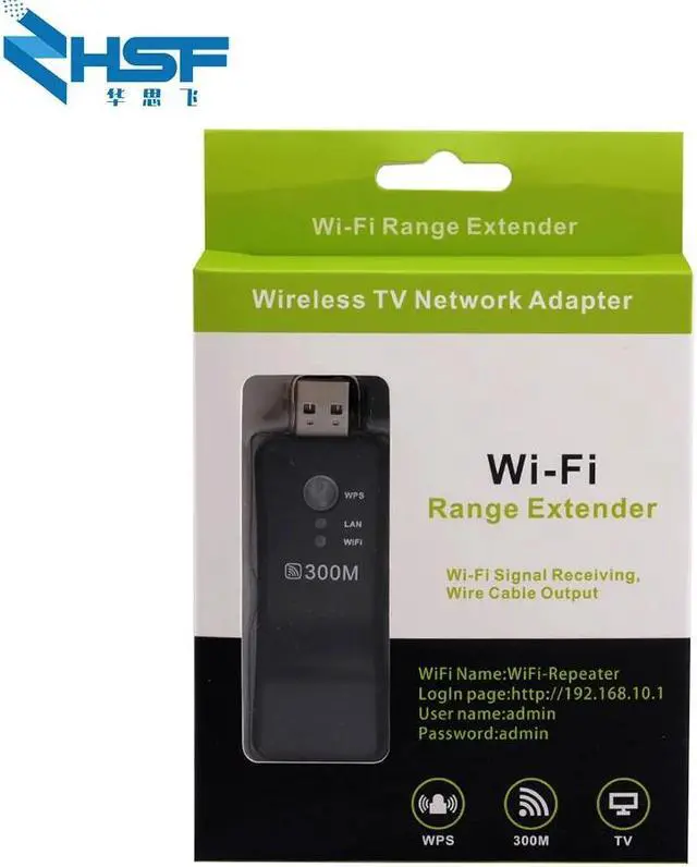 Alt view image 5 of 5 - 300Mpbs USB Portable Wireless WiFi Smart TV Network Adapter Universal HD TV RJ45 Repeater AP WPS for LG Sony TV