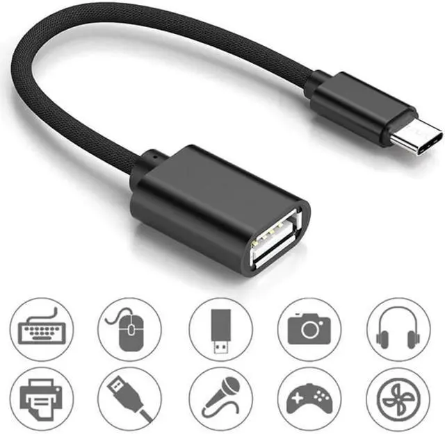 Alt view image 3 of 5 - 1 Pc 3colors 18cm Micro USB OTG Cable Type C OTG Cable Gaming OTG Adapter Cellphone Game Mouse Keyboard Connector For