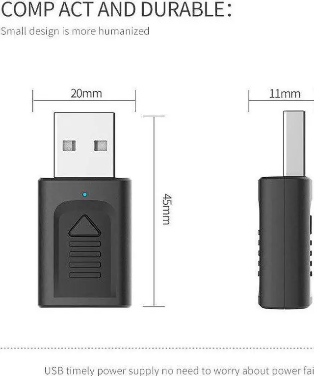 Alt view image 2 of 5 - Low Latency LONG RANGE LL USB Bluetooth 5.0 Transmitter For TV Wireless USB /3.5mm AUX/2 RCA Audio Adapter For PS4 PC