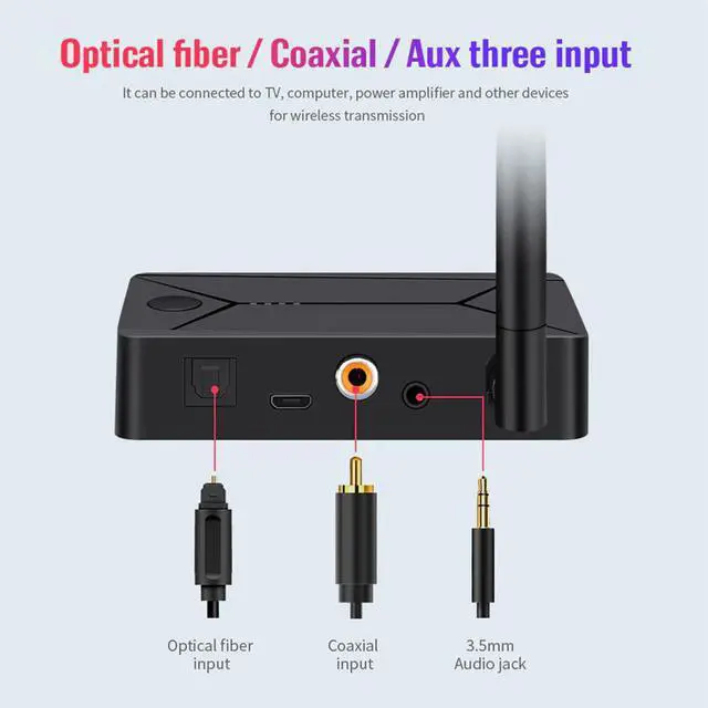 Alt view image 2 of 5 - to Bluetooth 5.0 Adapter Wireless Receiver Optical Transmitter Coaxial RCA Stereo AUX Audio 3.5mm Jack for Speakers TV PC