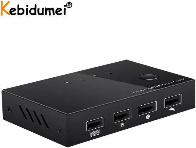 Alt view image 6 of 7 - KVM Switch Box 2.0 Switcher 4 Port PCs Sharing 4 Devices for Keyboard Mouse Printer Monitor Switch Selector