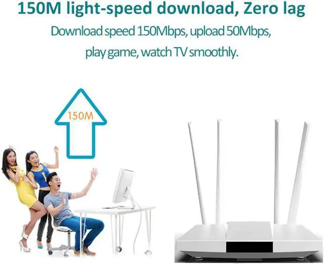 Alt view image 2 of 5 - 4G CPE Unlimit Date Router 4G 3G Wifi Router Wideband 4G Moblie Hotspot Wan/Lan Port Card Slot 4 Antenna 32user