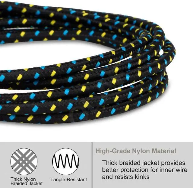 Alt view image 3 of 5 - Nylon Braided USB Type C Cable 1M 2M 3M  Sync Fast Charging USB C Cable For  S9 S10  mi9 mi8  Type-c