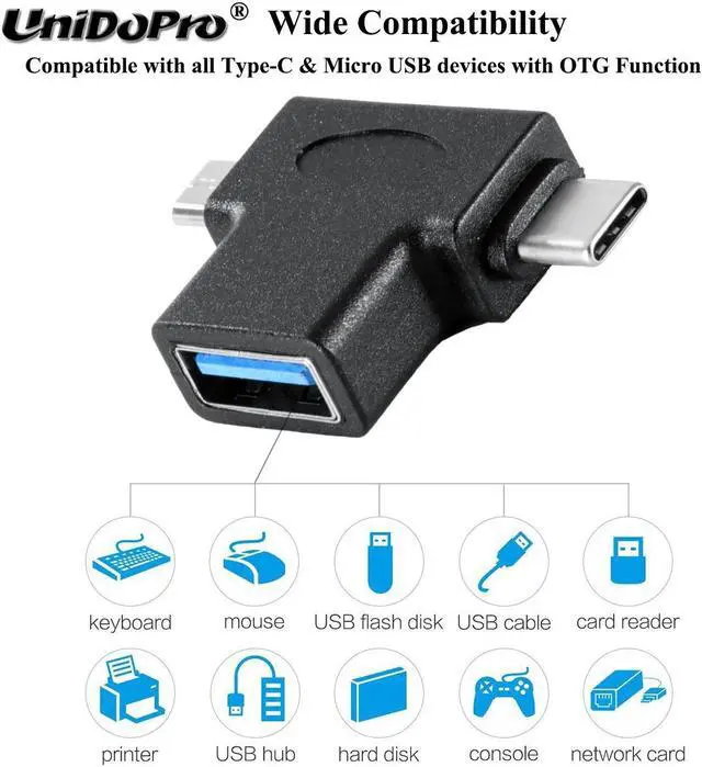 Alt view image 3 of 5 - 3.0 OTG Cable Adapter Micro  / Type C Converter for  Reno2 F Z , Reno 5G , Find X , R17 / R17 Pro , Vivo NEX / NEX S