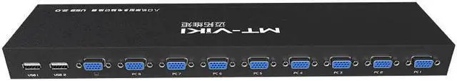 Alt view image 3 of 5 - 8 Port Smart KVM Switch Manual Key Press VGA USB Wired Remote Extension Switcher 1U Console with Original Cable 801UK-L