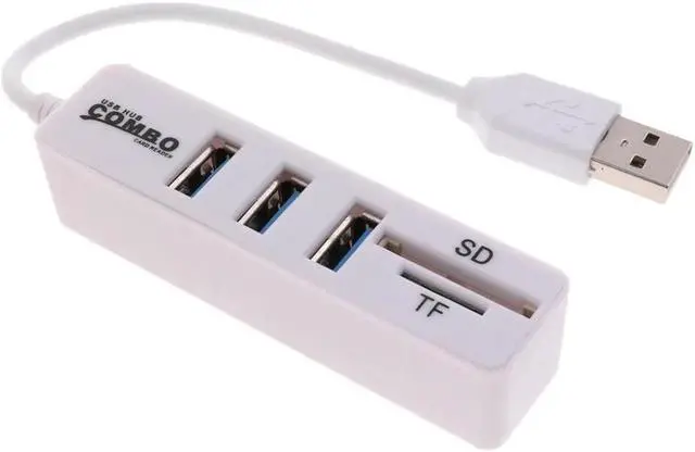 Alt view image 4 of 5 - hub 3.0 with power adapter 2.0 SD/TF Card Reader Hub Adapter Splitter Combo for Computer Laptop 3 Ports Expander adapter