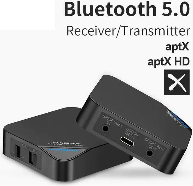 Main image of 2 in 1 Wireless Bluetooth 5.0 Receiver Transmitter aptX HD Audio 3.5mm AUX/SPDIF/Type-C adapter for TV/Headphone/Car/PC